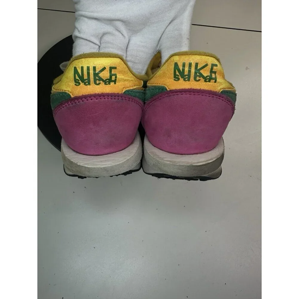 Nike Sacai LD Waffle Shoes Mens 8 Pink Green Mesh Suede Retro BV0073-301